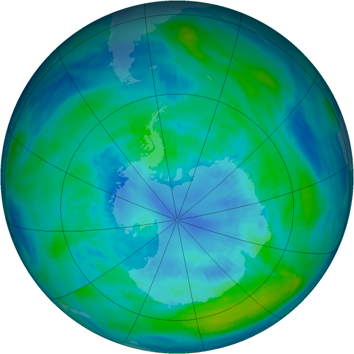 Antarctic ozone map for 04 April 1988